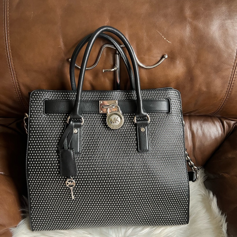 Michael Kors Black Studded Handbag